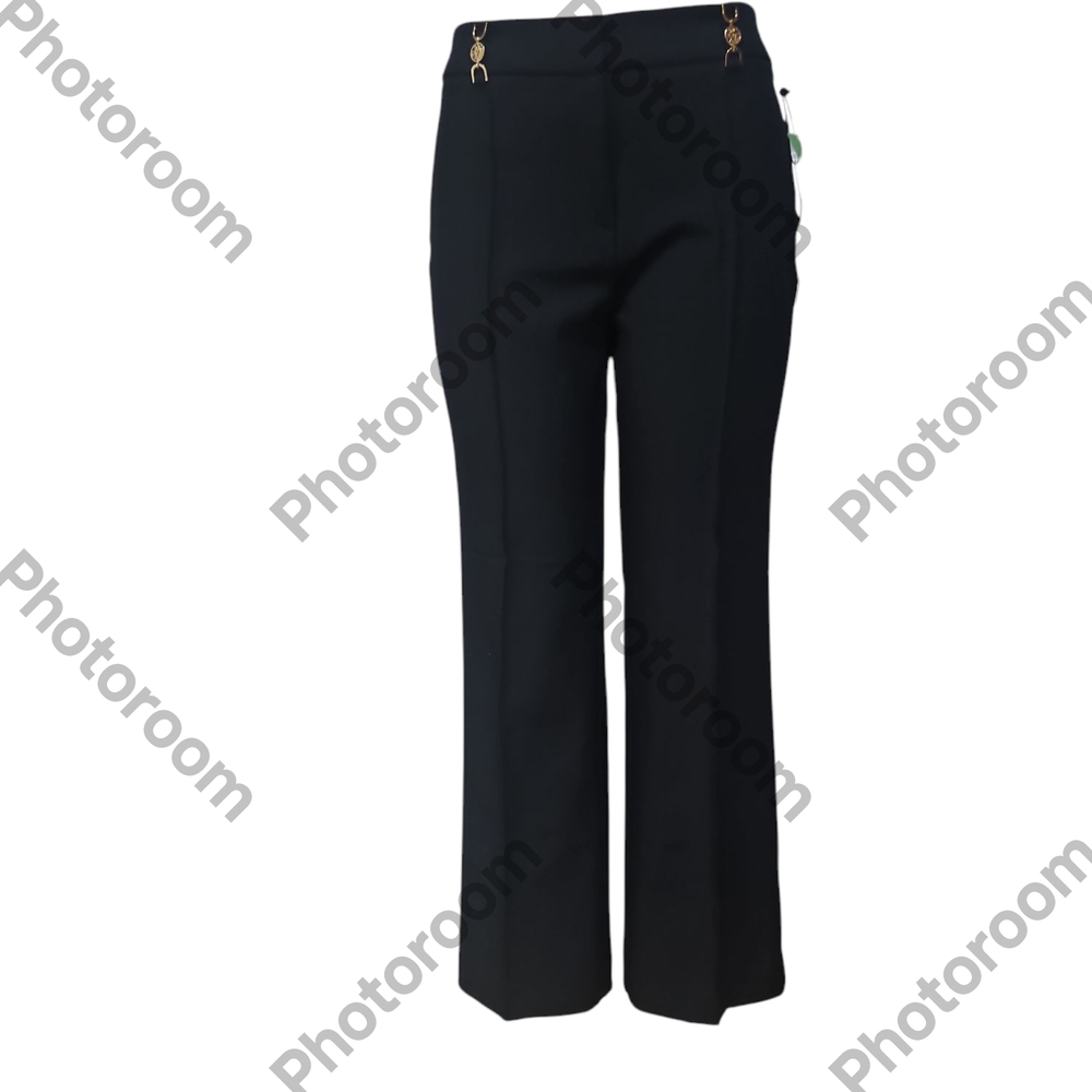 Anne Klein Women Flare Leg Mid Rise Trouse Blue Navy Petire Work Pants Size 6P